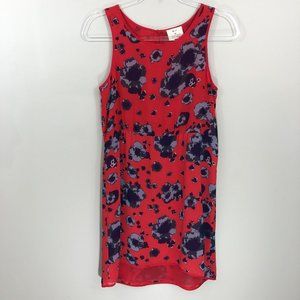 Pins and Needles Red Floral Chiffon Dress XS